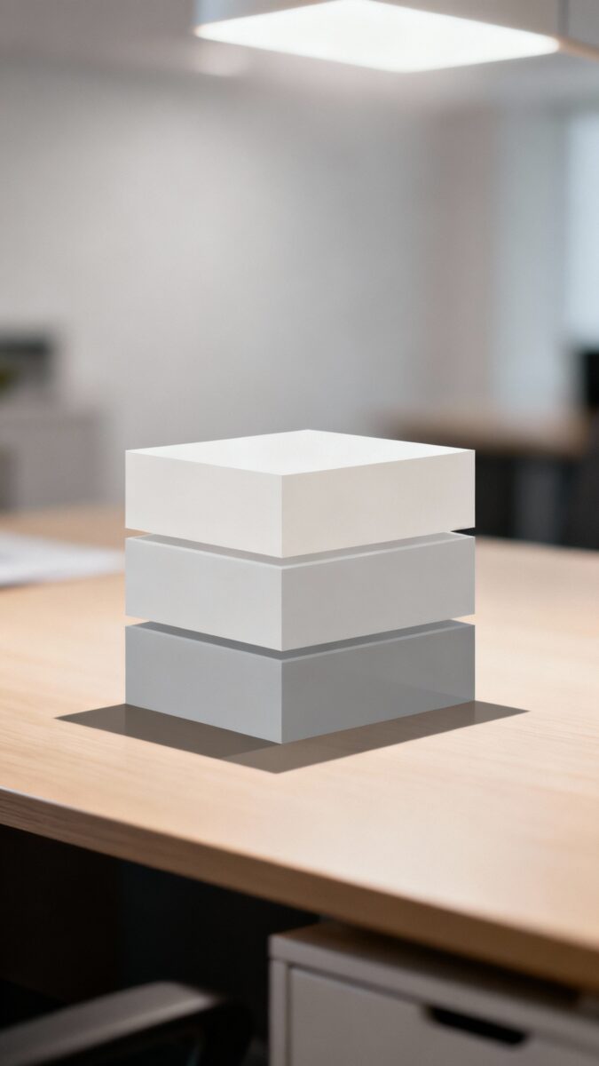 layered income streams chart on minimalist desk