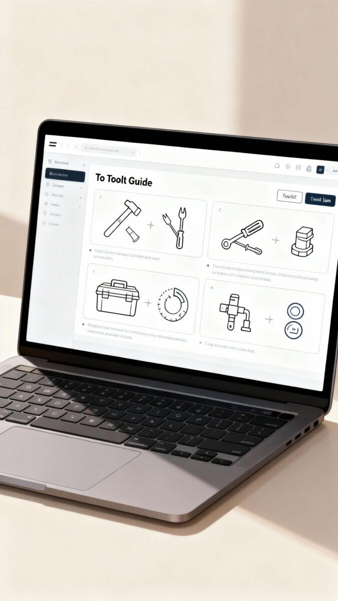 laptop screen showing how-to guide with toolkit link