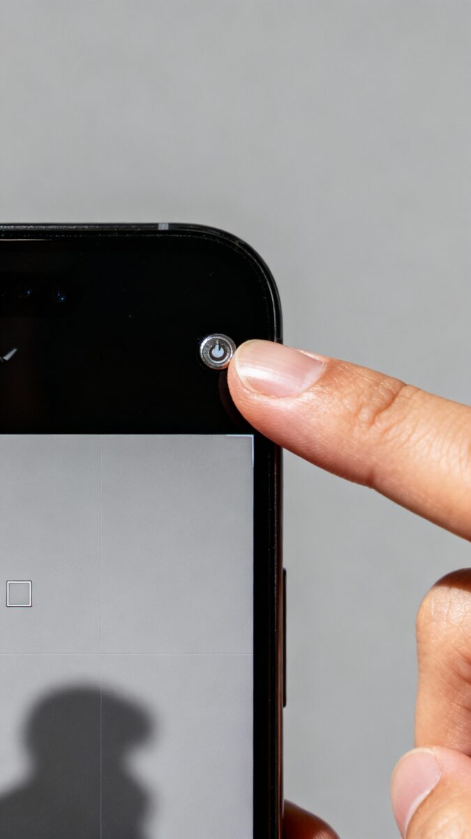 hand tapping exposure focus lock on phone camera