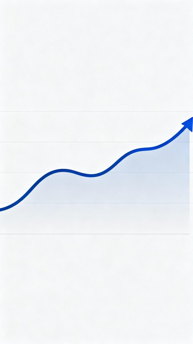 analytics dashboard showing steady upward traffic line