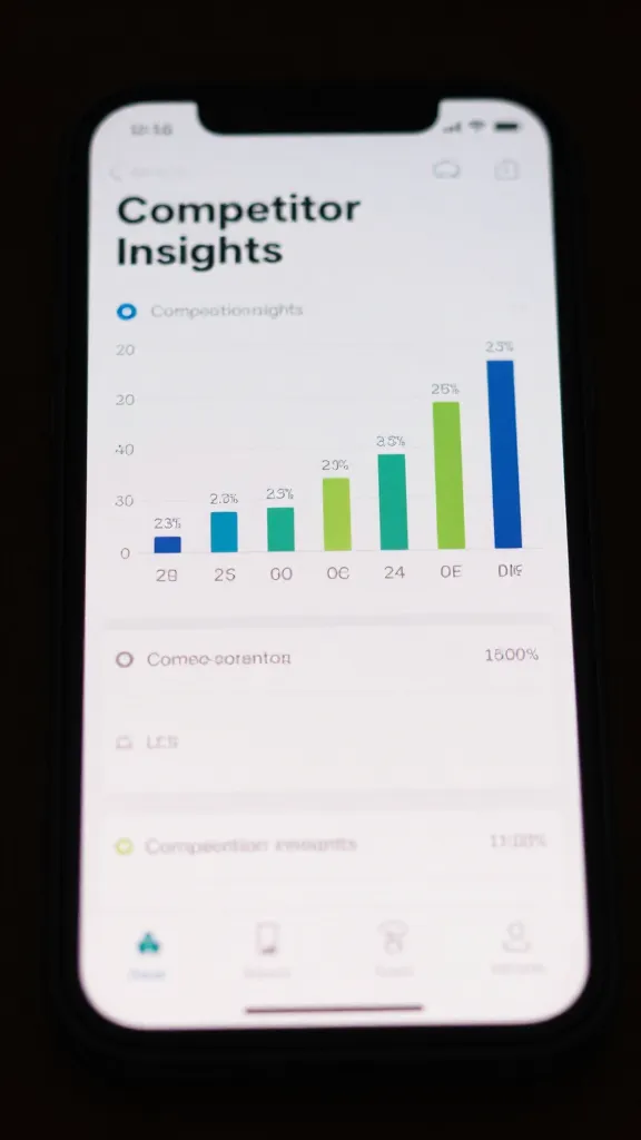 closeup of a single smartphone displaying an competitor insights chart