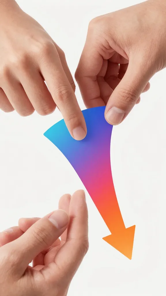 closeup of avatar hands guiding a digital gradient descent illustration