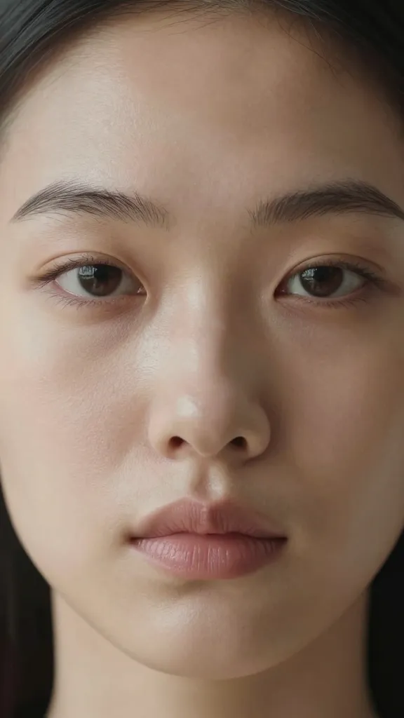 closeup of EthosAvatar humanoid face, natural skin texture, soft key light