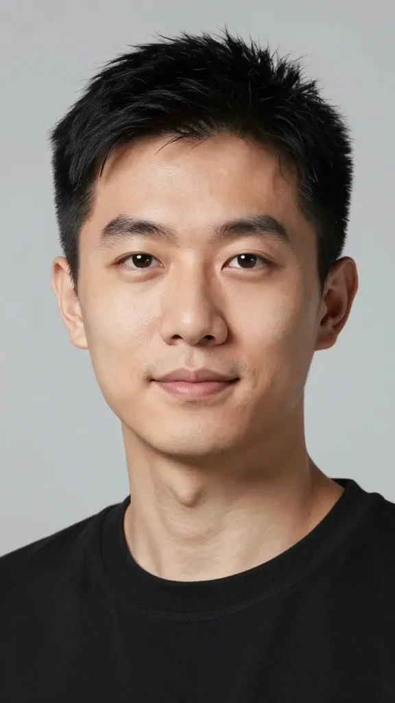 closeup portrait of a professional creator avatar, studio lighting, neutral backdrop