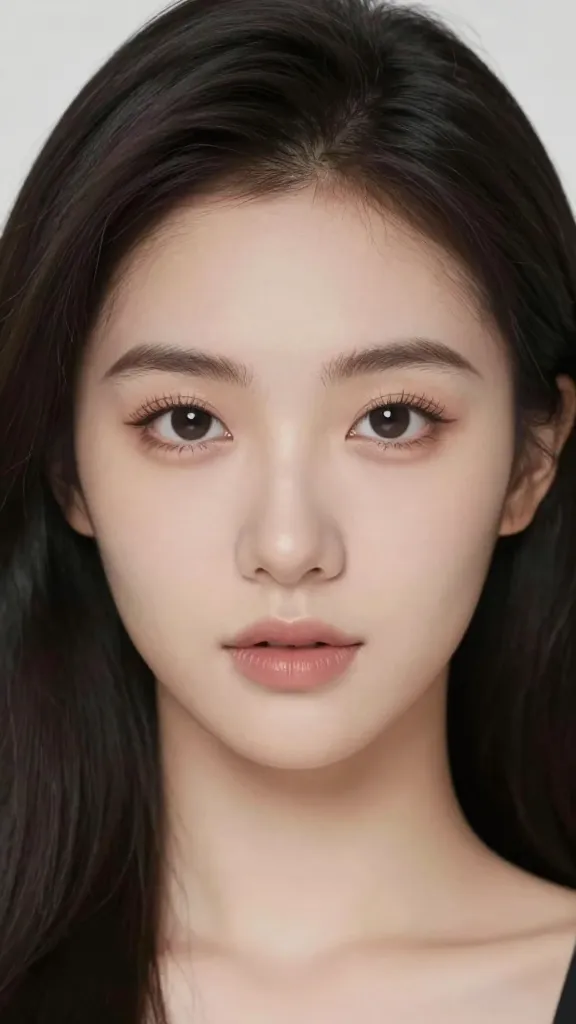 closeup avatar portrait, soft key light, subtle makeup, plain background