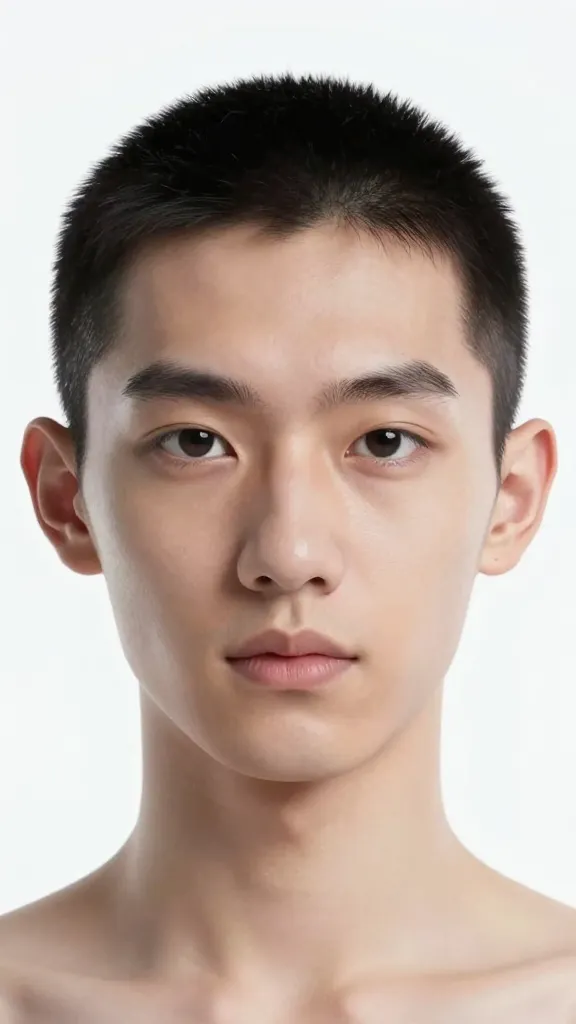 tight headshot of a digital avatar, high-definition skin texture, cool white backdrop